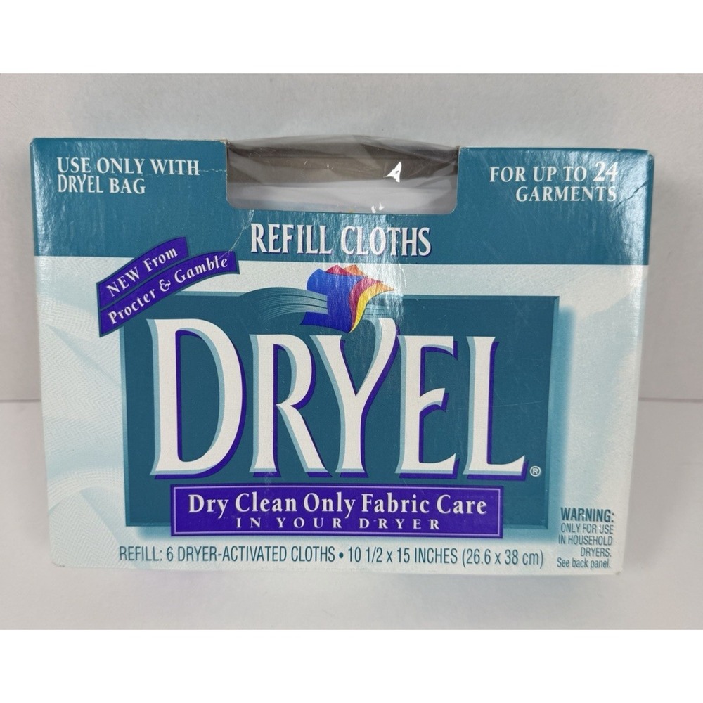 Dryel Dry Cleaning Original Refill Cloths Discontinued Pack Of 6 New in Box